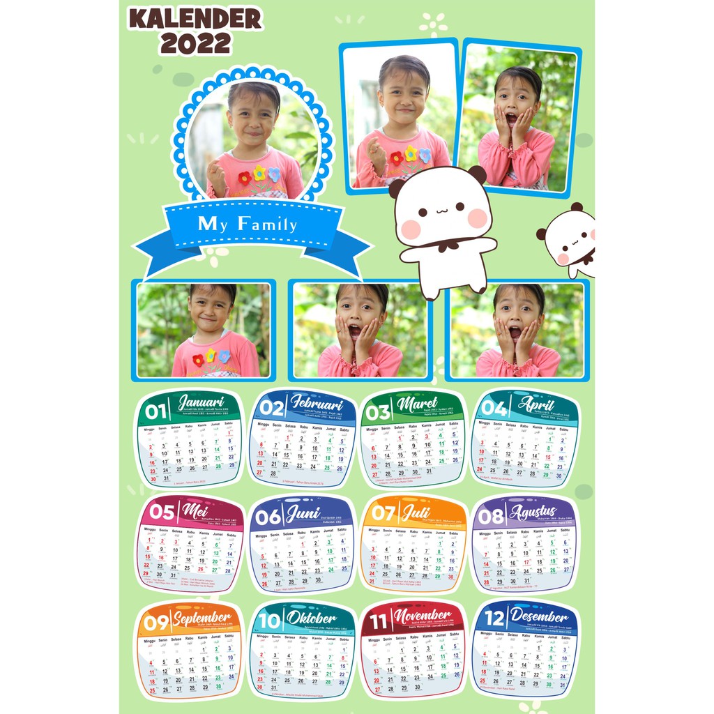 Kalender 2022 Custom / Kalender 2022 Dinding / Kalender 2022 Poster / Cetak Kalender Anak