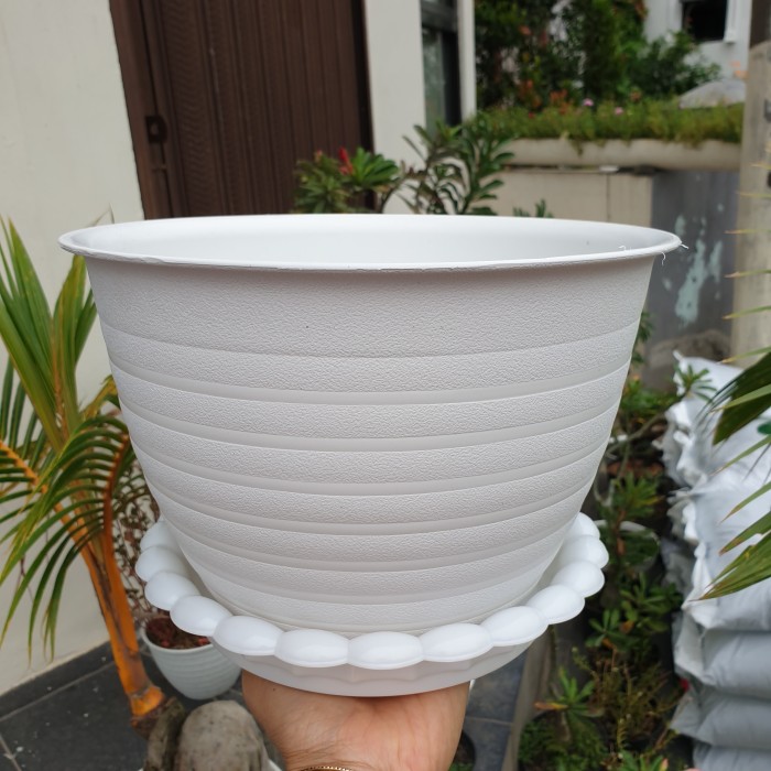 (1 set) POT BUNGA ST TAWON UK 24cm + TATAKAN pot bunga bagus pot tawon murah cantik