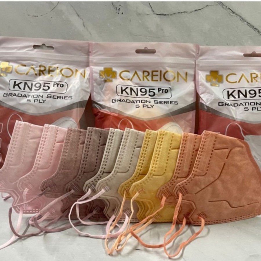 MASKER KN95 PRO CAREION 5PLY GRADATION SERIES SRIMPINK ISI 10 PCS