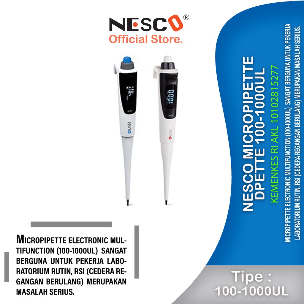 Nesco Micropipette dpette All Varian (Dlab), Electronic multifunction