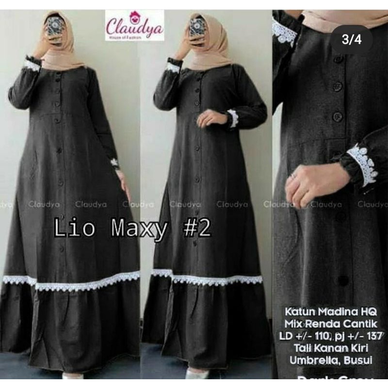 Lio Maxy/Gamis Katun Madina/Gamis Busui/Gamis Jumbo/Gamis Terlaris/Gamis Murah