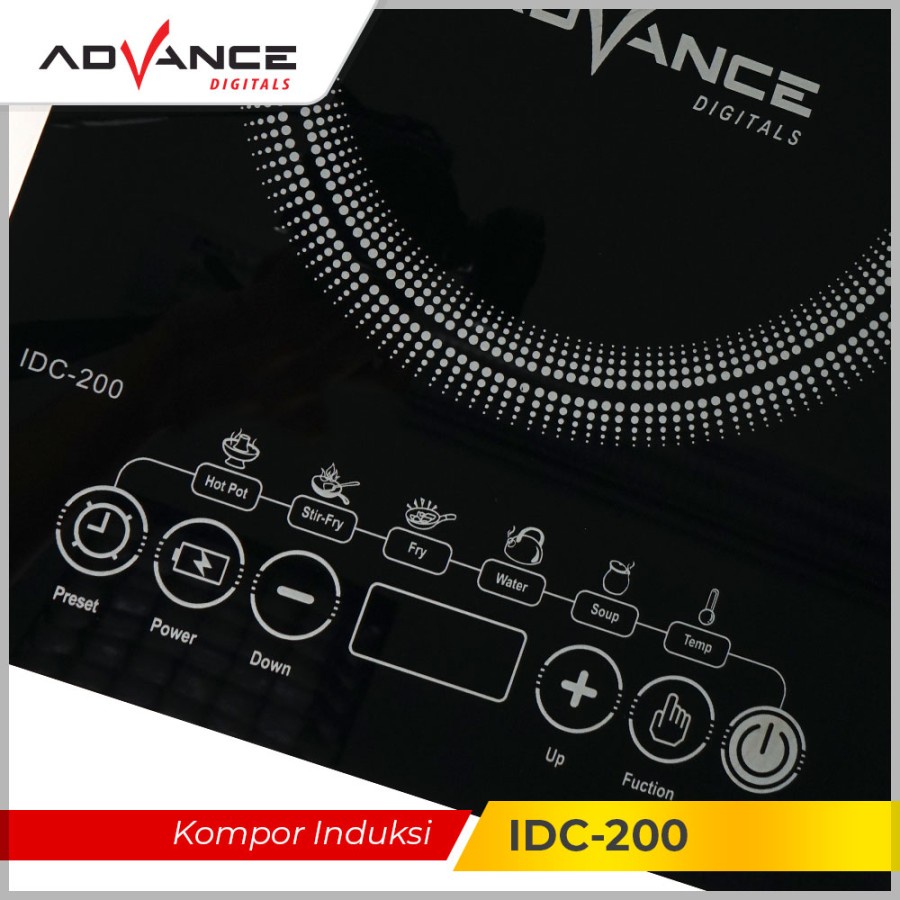 Advance Kompor Induksi Listrik Touchscreen IDC 200 Low Watt IDC 300