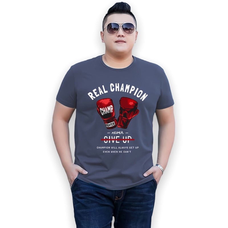 Baju Kaos Pria Jumbo Champion Tshirt Bigsize XL XXL Distro DTF