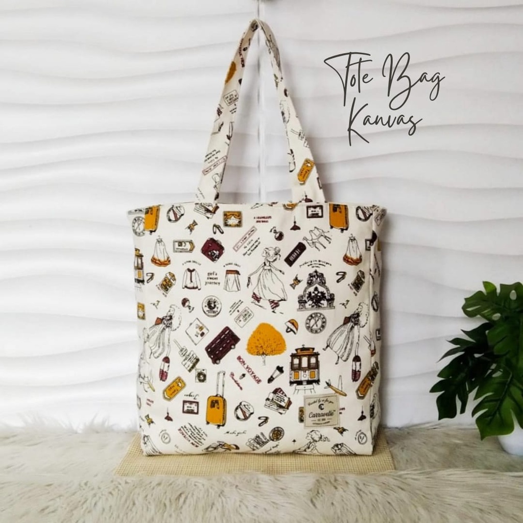 Tote Bag Wanita Bahan Kanvas Sueding polos dan kanvas Motif Tebal Lembut Bisa Custom Sablon Untuk Tas Seminar Souvenir Gift  goodie bag Pernikahan