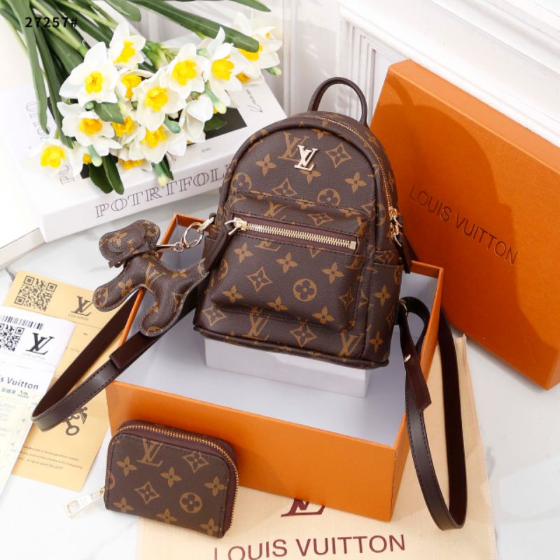 01,LOUIS VUITTON LV PALMSPRING BACKPACK MATERIAL PREMIUM SET 3IN1 WITH BOX 27257*