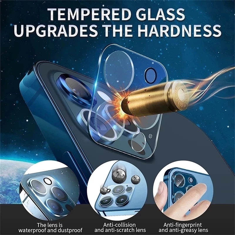 Pelindung Lensa Kamera Belakang Tempered Glass 3D Anti Gores Ultra Tipis Untuk iPhone 14 / 14 Plus / 14 Pro / 14 Pro Max