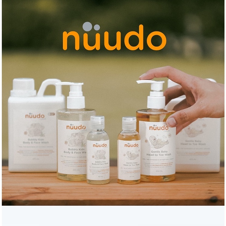 Nuudo by Pureco - Bubbly Kids Face Body Wash / Gentle Head To Toe Baby Wash / Refill Travel Full Size - Sabun Anak Bayi Natural Aloe Vera