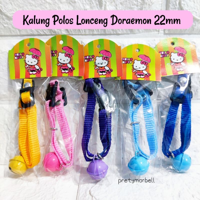 Kalung Kucing Polos Lonceng Doraemon 22mm Aksesoris Hewan (Warna Lonceng Random)