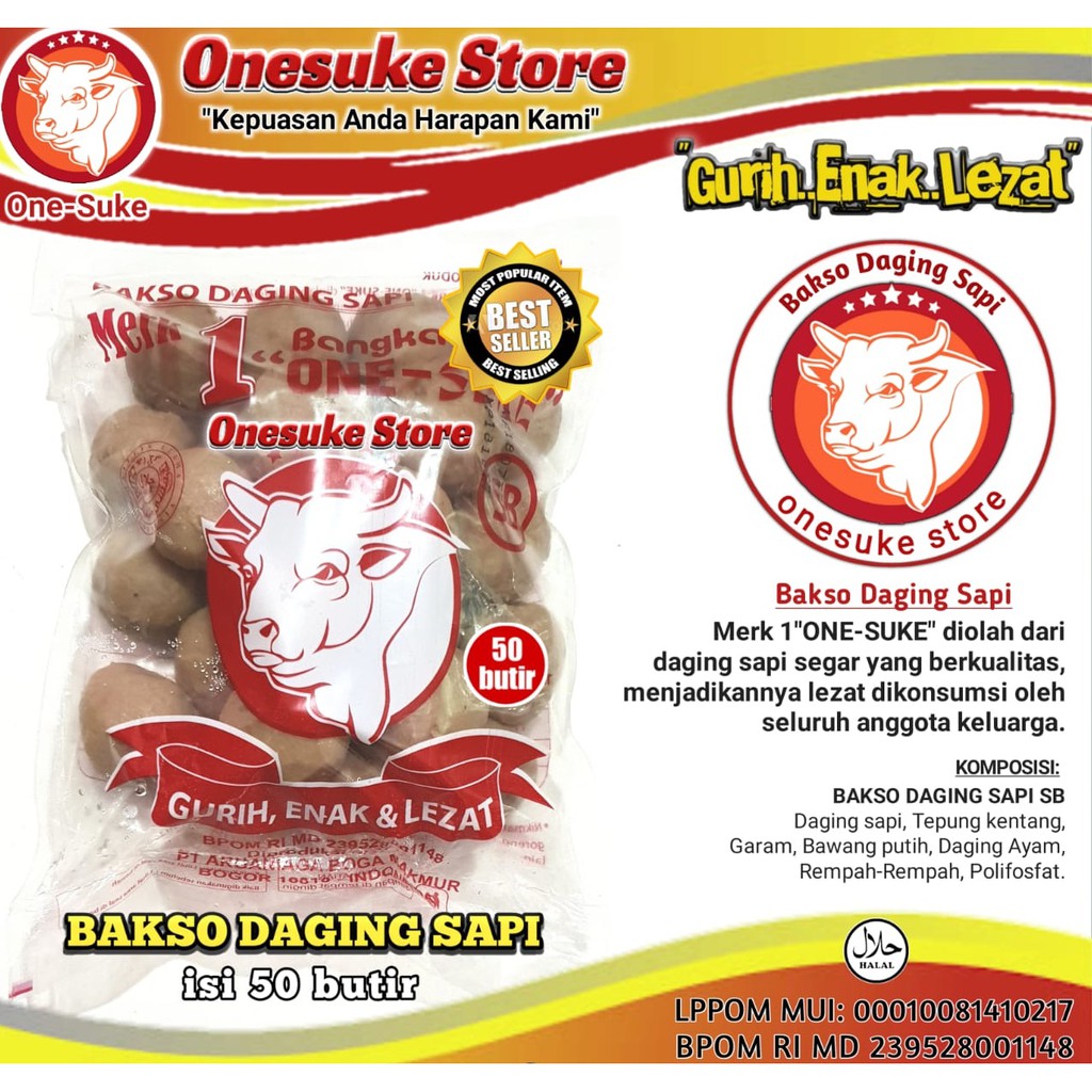 BAKSO Onesuke one suke bakso sapi isi 50pcs merk one suke