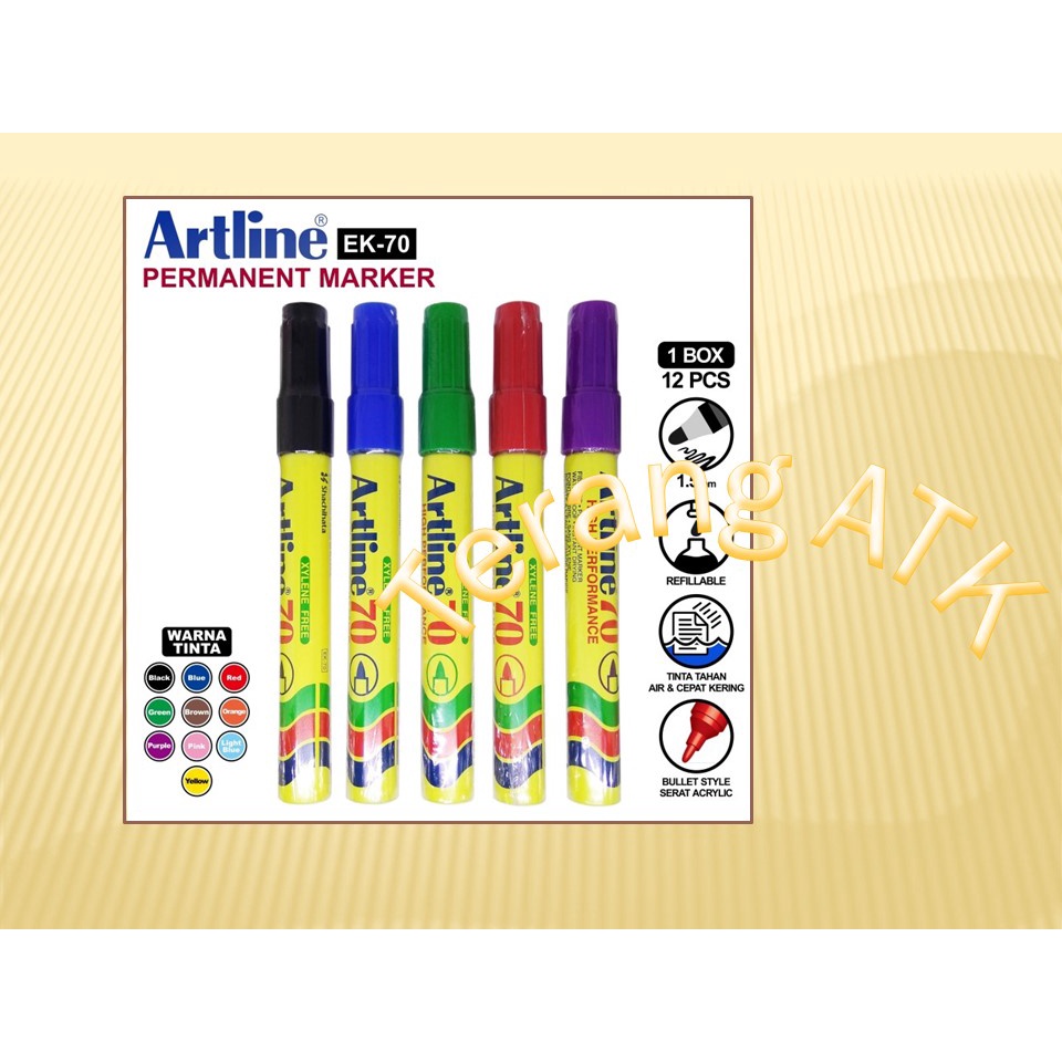 

Spidol Permanent Marker Merek Artline 70