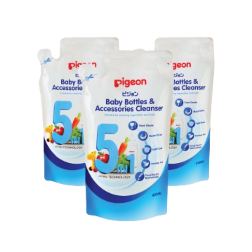 Pigeon Baby Bottles &amp; Accessories Cleanser Buy 2 Get 1 Free Pembersih Botol &amp; Aksesoris Refill 450ml