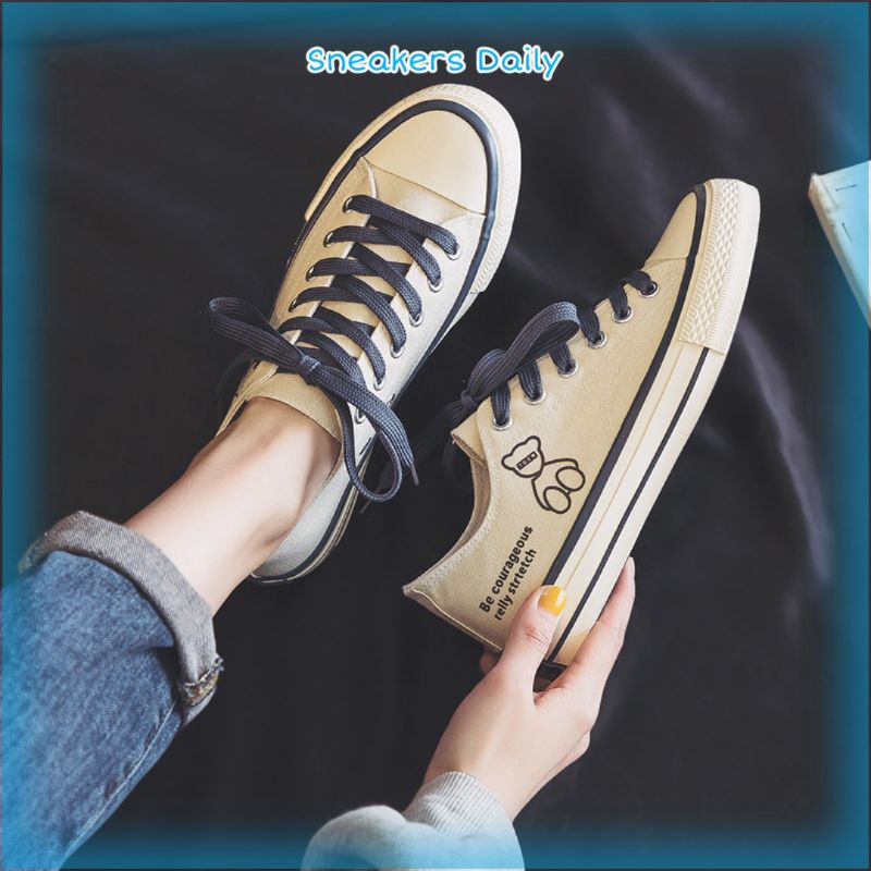 COD SD 955 Sepatu Kanvas Wanita Import Premium Casual Canvas Cewek Bertali Kekinian sytel Korea