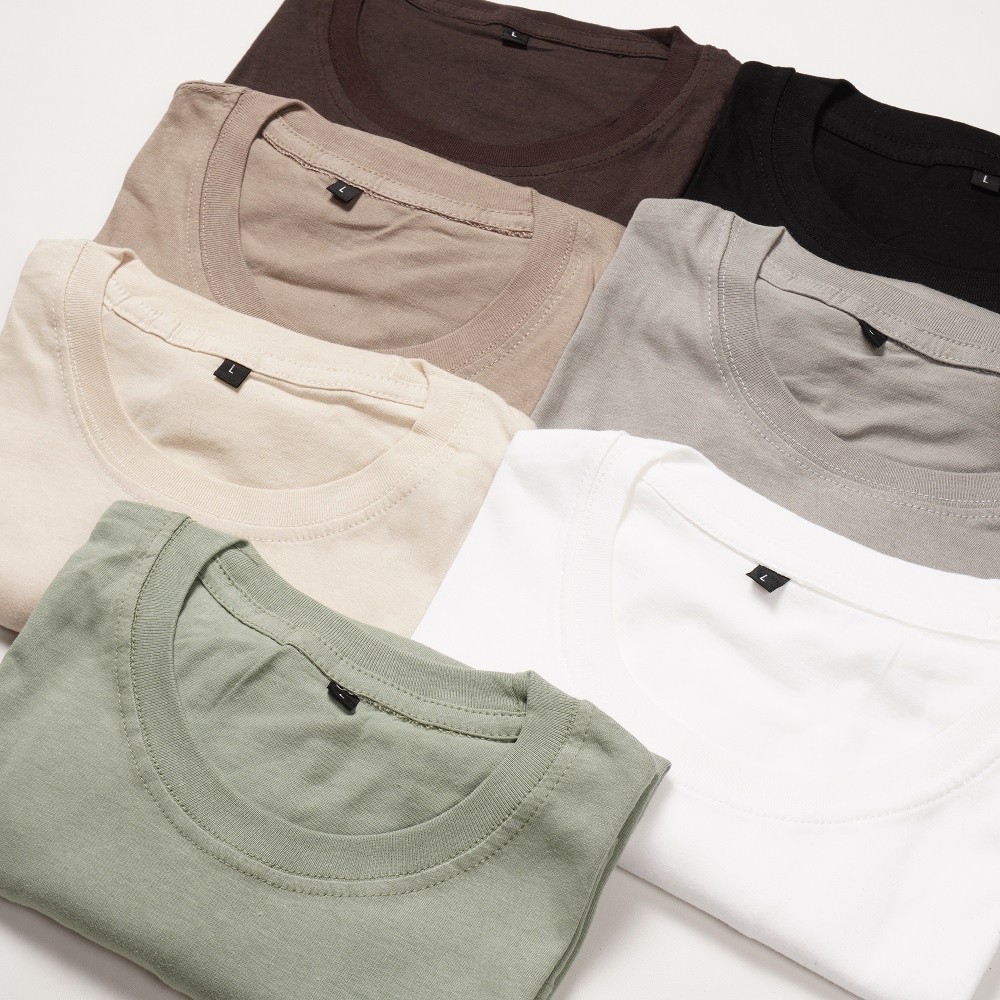 Kaos Polos Cotton Combed 30s Pria Wanita Round Neck Katun Premium Adem Baju Oblong Murah