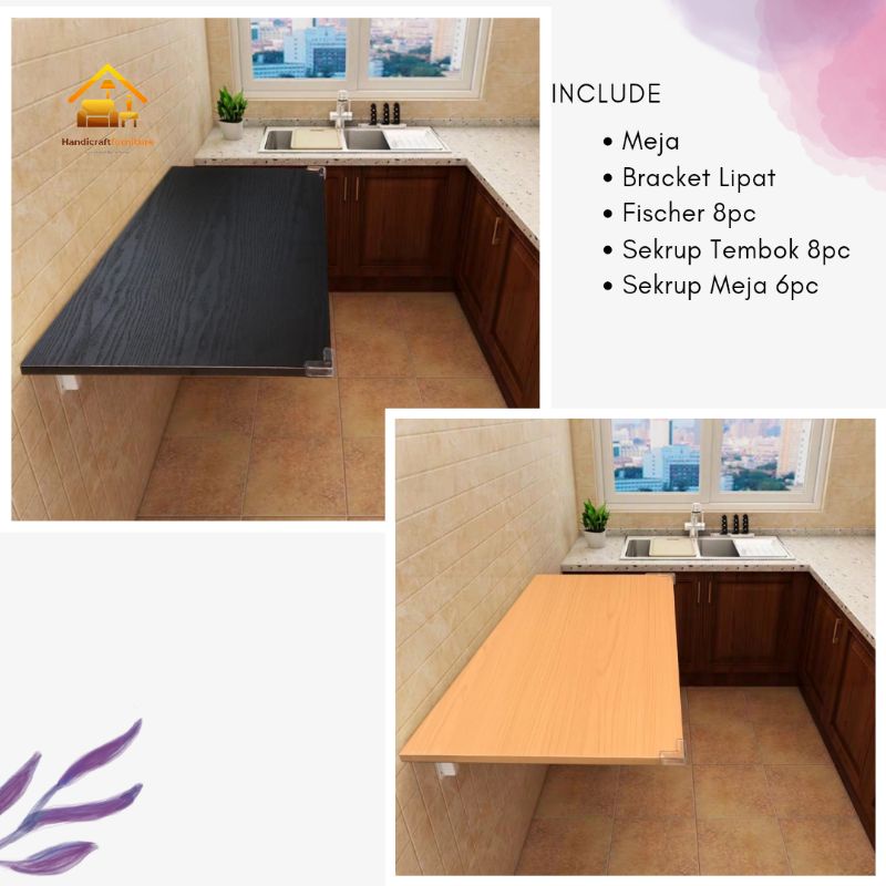 Promo Meja Lipat Dinding / Meja Komputer PVC Sheet Uk P 60 cm x L 40 cm