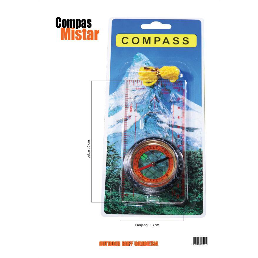 Mistar Kompas Navigasi Acrylic Compass Outdoor Hiking Ruler Map Peta