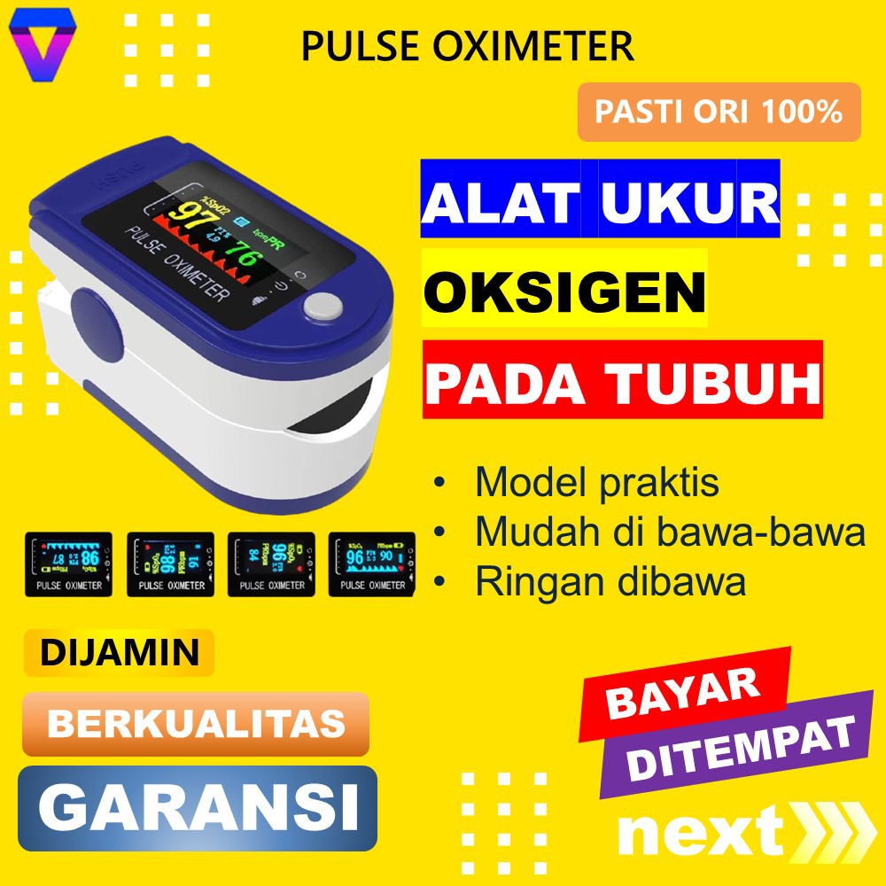 FINGERTIP PULSE OXIMETER FINGER TIP OXIMETERY ALAT KESEHATAN UKUR KADAR OKSIGEN DIGITAL DISPLAY JS38