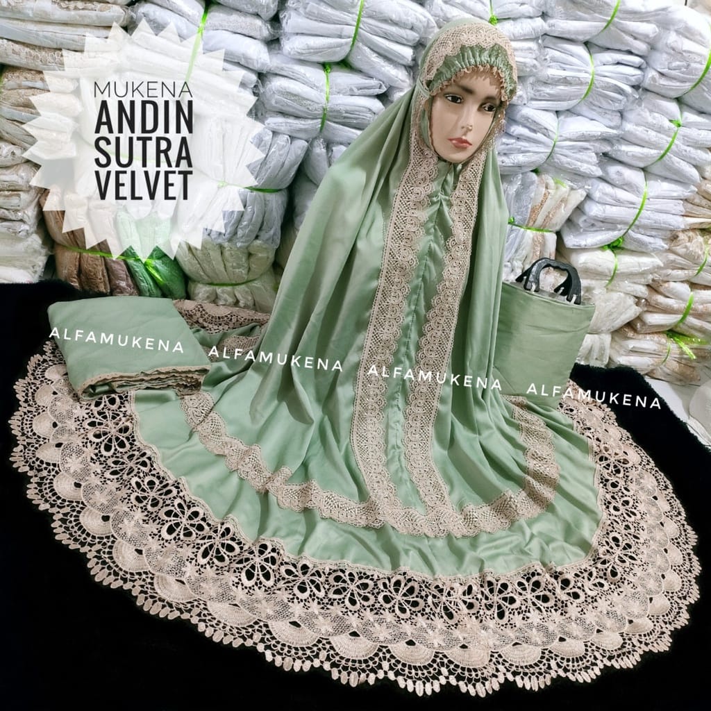 bp Mukena dewasa andin ikatan cinta jumbo kd full renda seroja terbaru mukena prada princess keong s