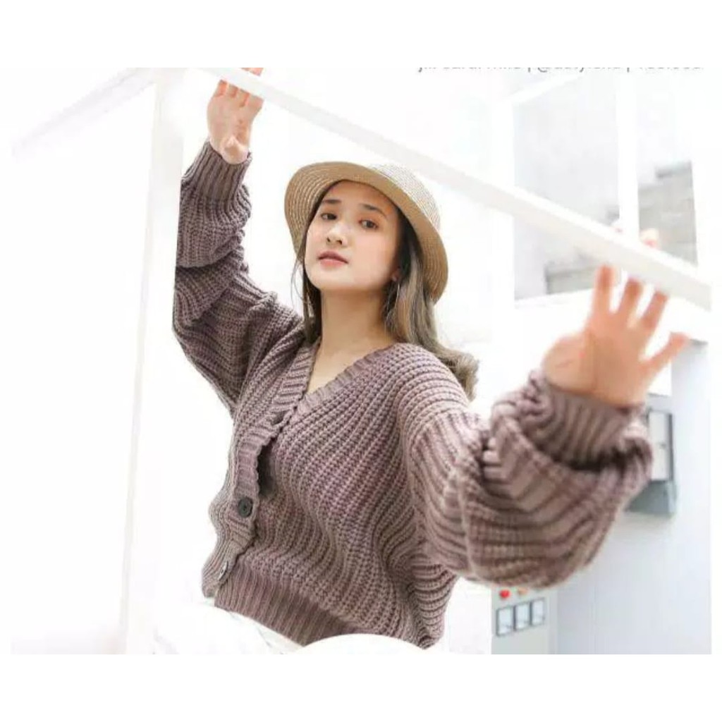 HOPYLOVY - Cardigan Rajut Wanita Oversize Gracia