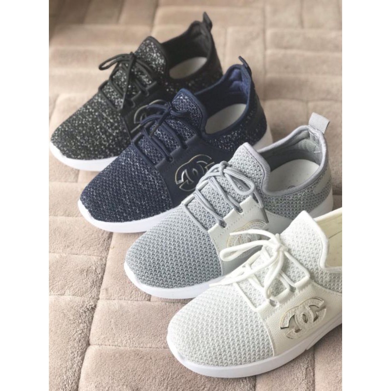 MVS CHANELIN / Sepatu Sport Premium Sneaker Slip On Tanpa Tali Wanita