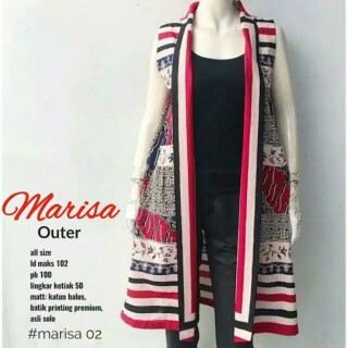 Marisa Outer Batik Terlaris | Vest Batik Wanita Kekinian