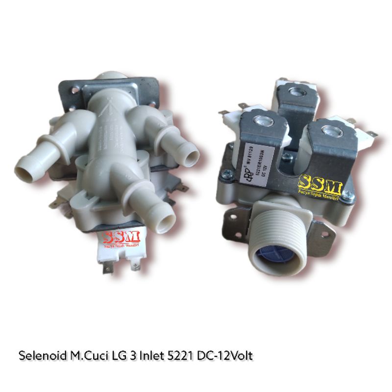 SELENOID MESIN CUCI LG 3 INLET 5221 DC-12 VOLT