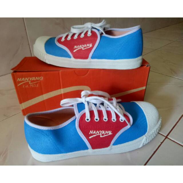 Sepatu Nanyang Motif 205 S Skyblue Merah Shopee Indonesia