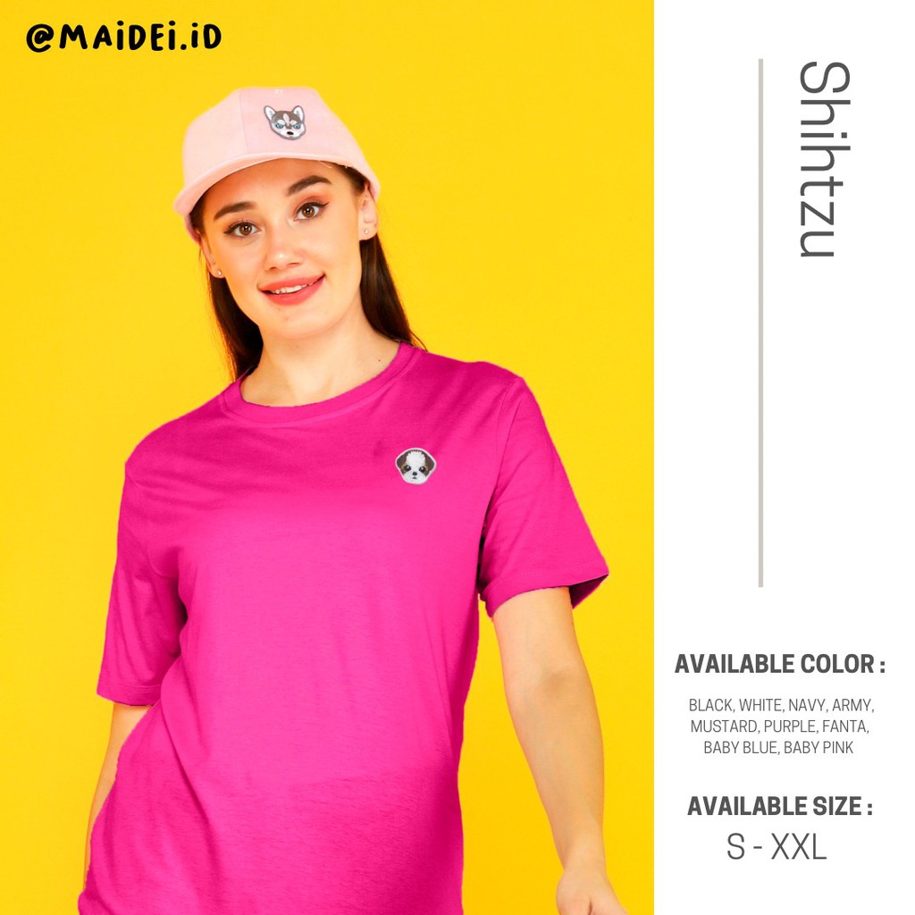 UNISEX kaos bordir anjing ShihTzu (Shih-Tzu) by Maidei (Patch dijahit)