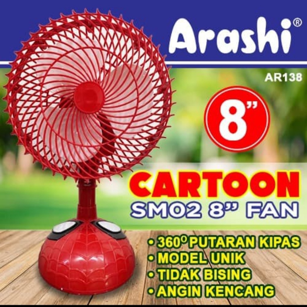 Kipas Angin Listrik Karakter Meja Dinding - Desk Wall Fan 2 IN 1 Arashi Cartoon / Hyperlite Fiction 8 Inch DM01 - SM02 - PK03