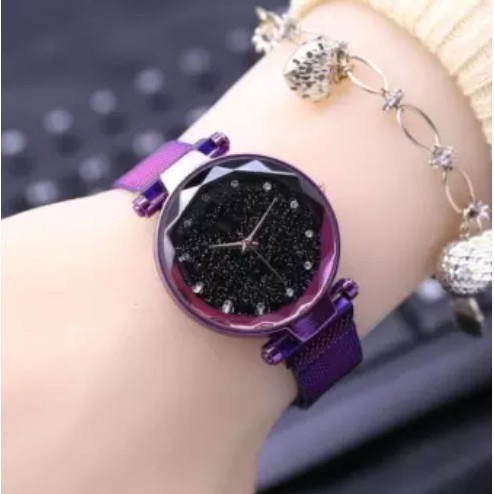 JAM TANGAN WANITA ANALOG RANTAI MAGNET DIAMOND MURAH GROSIR FASHION KOREA (VHJKT)