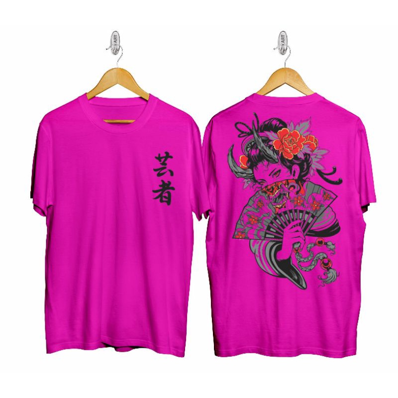 Baju Kaos Geisha Pink / Kaos Geisha / Kaos Geisha Mawar / Kaos Geisha Pedang / Kaos Geisha Kimono / 