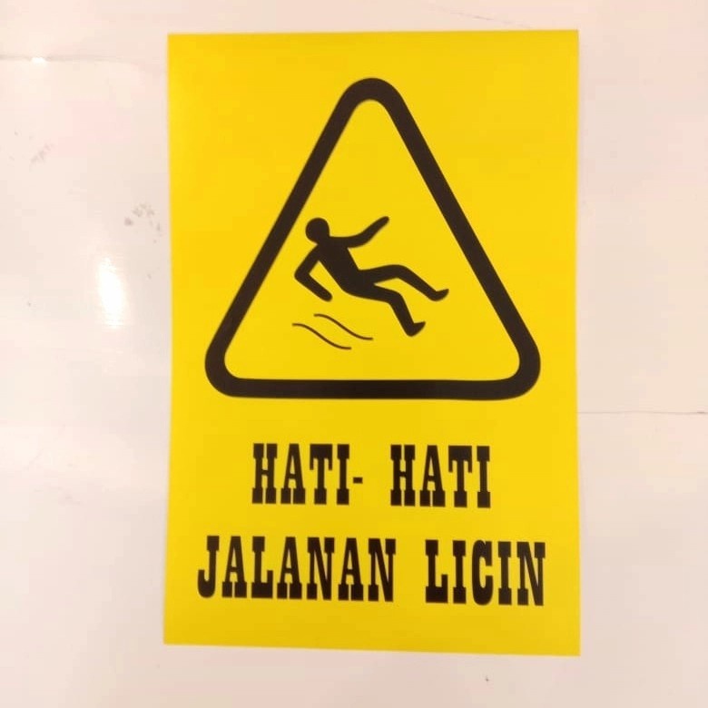 

sign stiker HATI HATI JALANAN LICIN / sticker jalanan licin