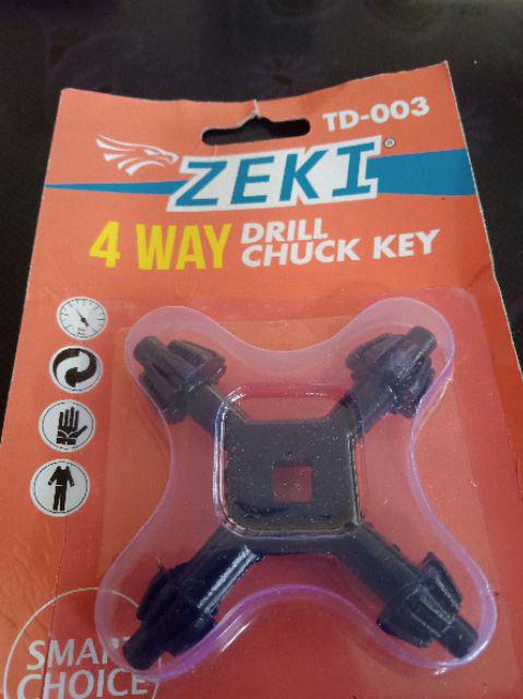 Kunci Kepala Bor 4way Universal Fit Drill Chuck Key Kunci Kepala Pembuka Mata Kepala Bor