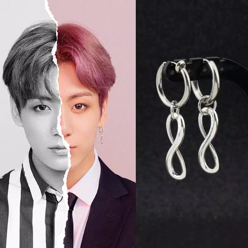 EE0447 - Anting JEPIT Tanpa Tindik Pria Wanita Kpop Korea BTS EXO GOT7