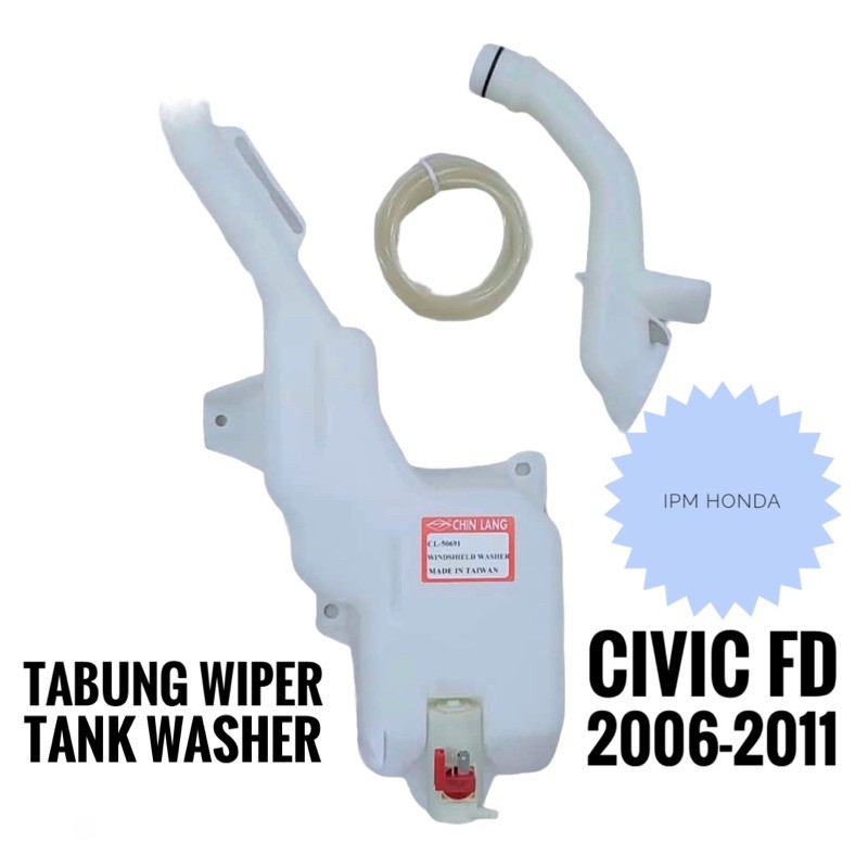 RNA Tank Washer Tabung + Motor Wiper Honda Civic FD FD1 FD2 2006 2007 2008 2009 2010 2011