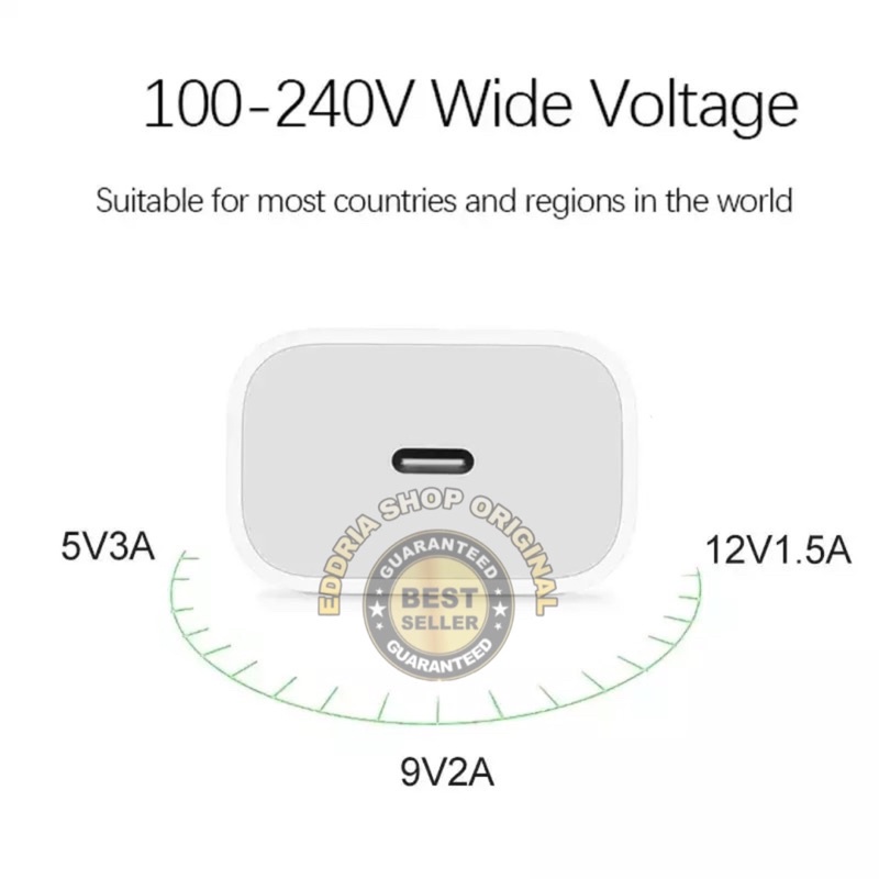 Batok Kepala Charging Type C 20W Adaptor