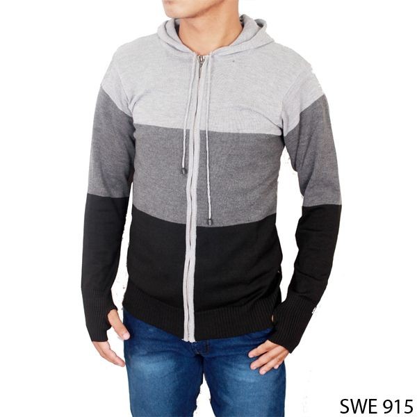 Jaket Rajut Untuk Pria Rajut Abu – SWE 915