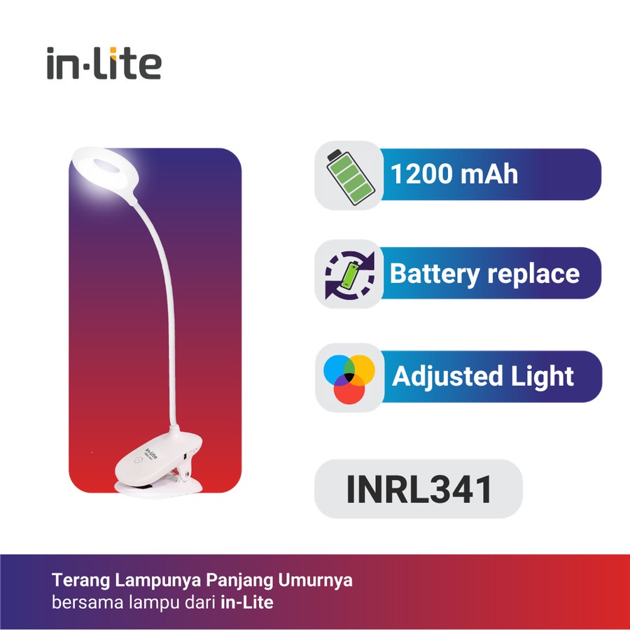 Inlite Lampu Meja Dimmable INRL341 - Putih