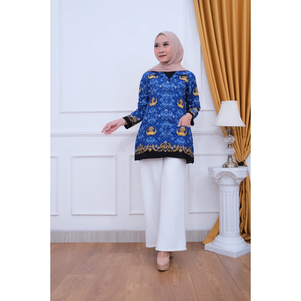 Seragam ASN KORPRI motif baru..Blus dan kemeja KORPRI terbaru lapis furing batik solo atasan kerja ASN