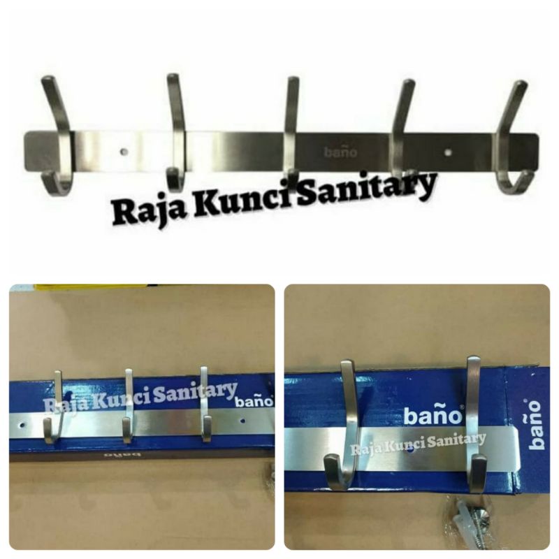 Gantungan Baju 5 Kait Stainless SUS 304/Gantungan Baju Stainless/Kapstok Baju/Cantolan Baju