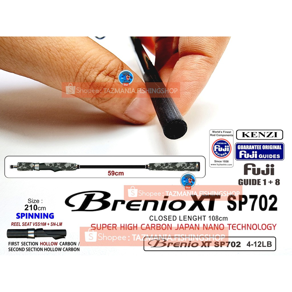 JORAN KENZI BRENIO XT SP702 SPINNING Fuji Guides 4-12lbs