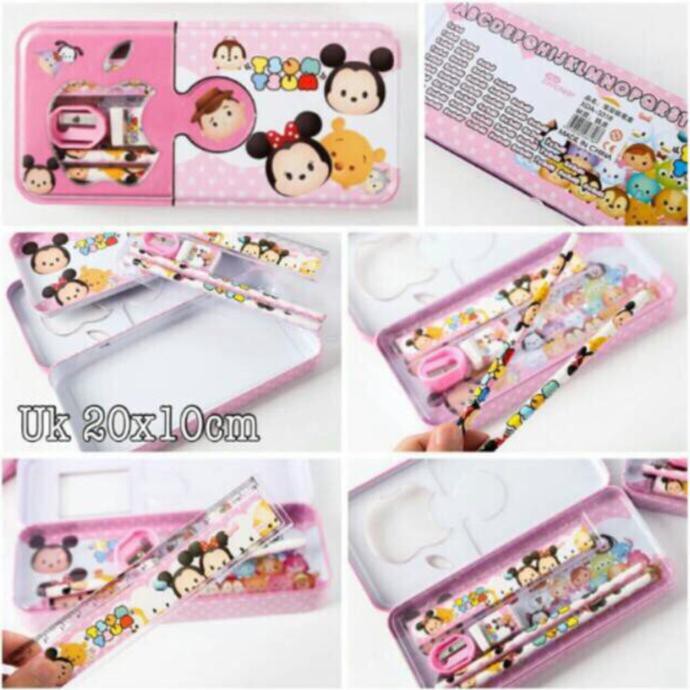 

Top!! Alat Tulis Sekolah - Kantor / Kotak Tempat Pensil Stationery Tsum Tsum
