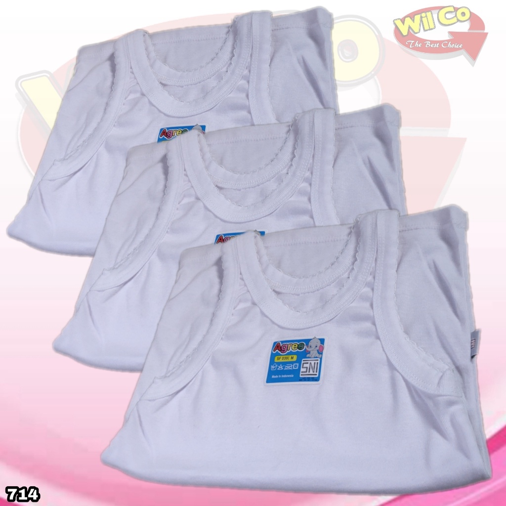 K714 - (Harga Per 1 Potong) SINGLET KAOS DALAM ANAK COWOK PAKAIAN DALAM ANAK AGREE KIDS USIA (4 -12 Thn)