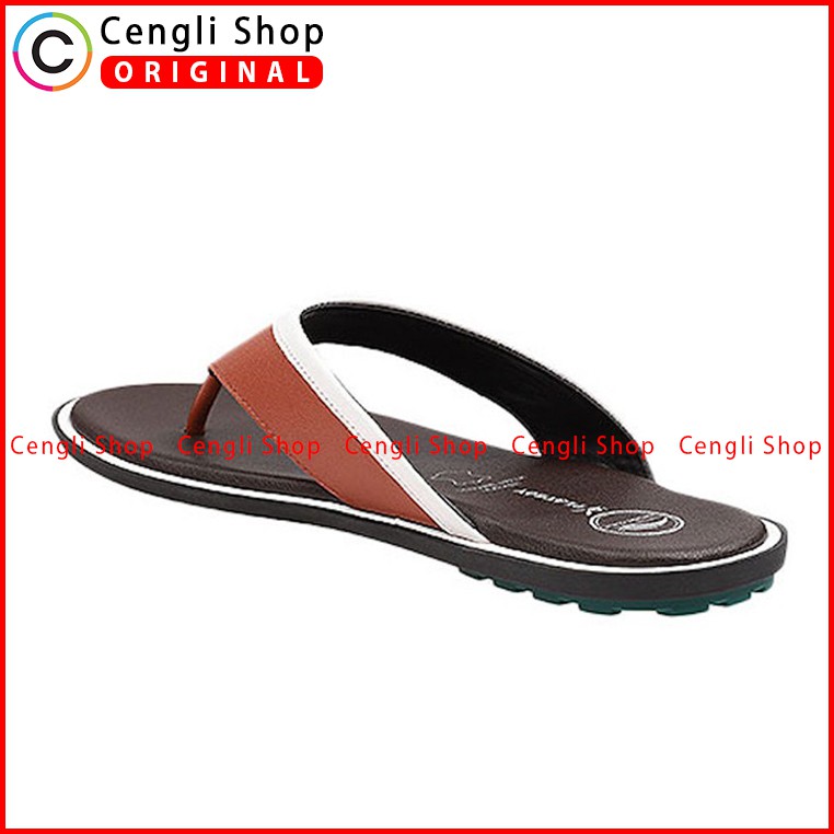 PLAYBOY SANDAL JEPIT KULIT CASUAL PRIA ORIGINAL TERBARU COKLAT PLB6