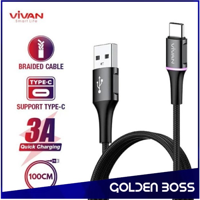 Vivan VDM100 Micro USB Data Cable 2.4A Black