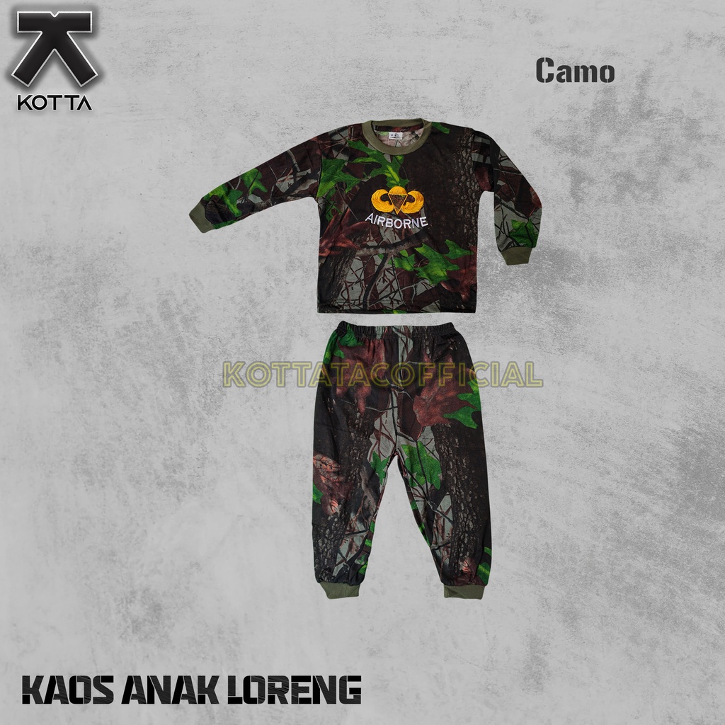 KAOS ANAK LORENG - SETELAN KAOS ANAK LORENG TNI - SETELAN ANAK CAMO PERBAKIN - TRAINING ANAK LORENG