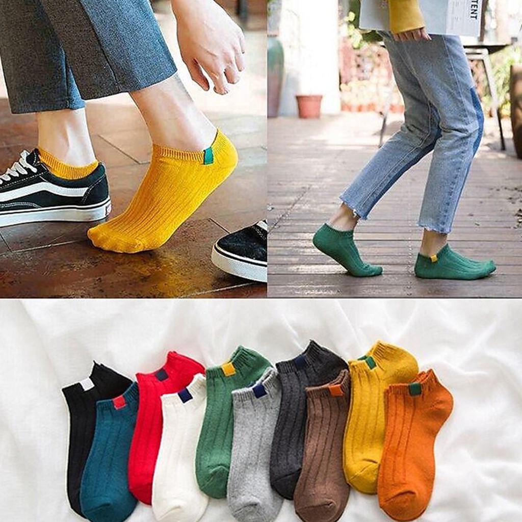 AS Kaos Kaki Polos 2 Warna Garis Pendek Semata Kaki Kaos Kaki Polos Fashion Ankle Cute Import-8