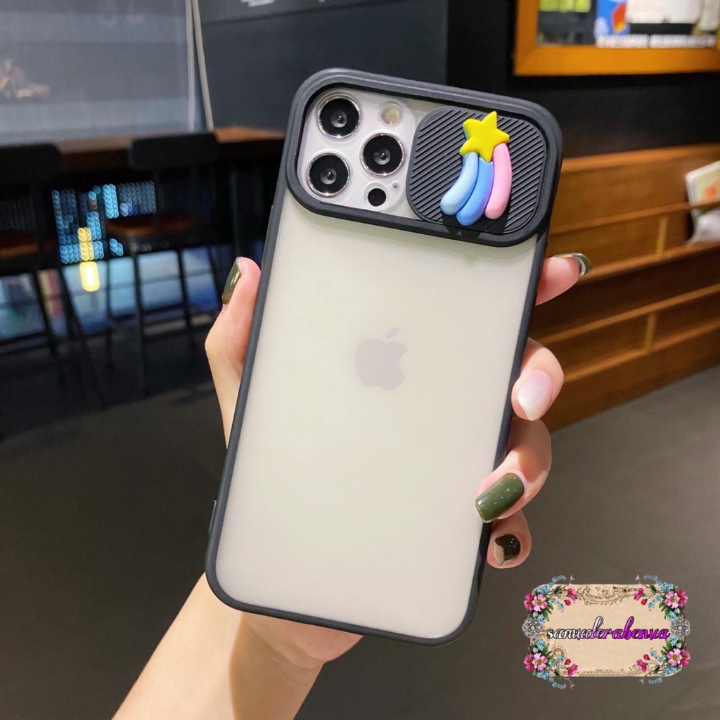 SOFTCASE SLIDE PELINDUNG KAMERA STAR 3D 1PH0NE 6 6+ 7 7+ 8 8+ SE 2020 X XR XS MAX SB2814