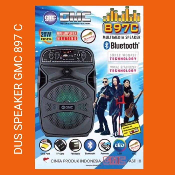 SPEAKER MULTIMEDIA BLUETOOTH GMC 897C / 897 C 6.5 INCH - GARANSI RESMI