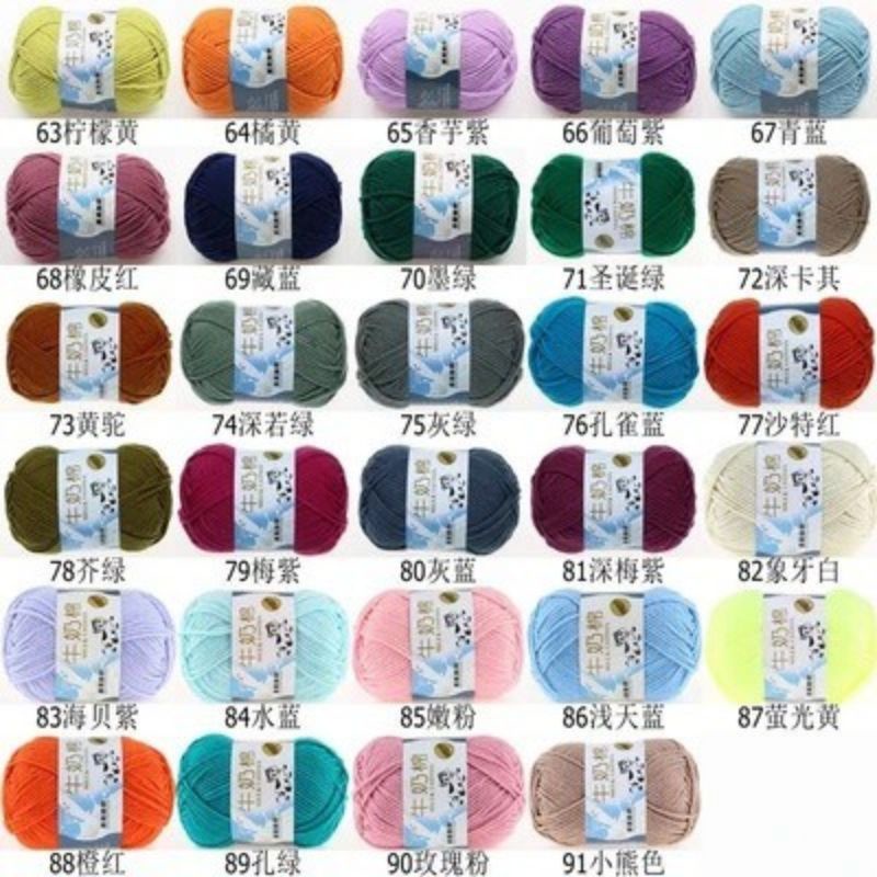 (No 51-91) TERMURAH! Benang Rajut Katun Susu 5 Ply Milk Cotton Import PART 2