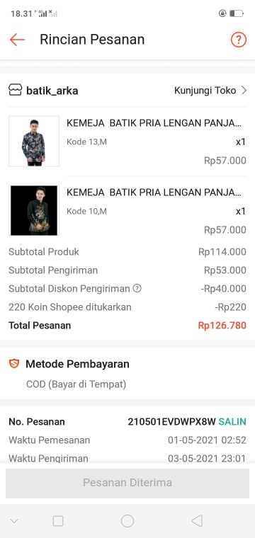 Kemeja  Batik Pria Lengan Panjang Size M L Xl Xxl 3l  Bswart Batik Hrb026 Kenongo Kemeja Batik